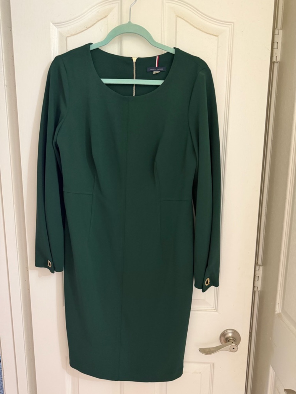 Tommy Hilfiger Forest Green Long Sleeve Sheath Dress